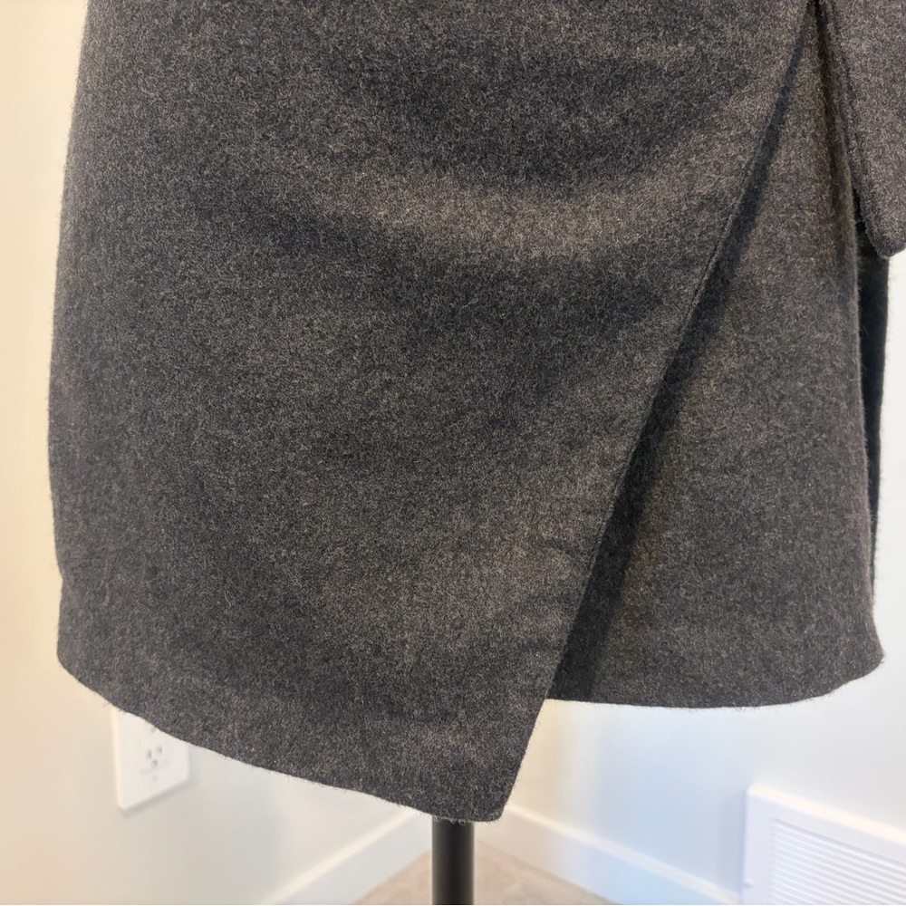 Aritzia Wilfred Dorine Grey Faux Wrap Mini Skirt Wool/Cashmere/Silk EUC - Picture 8 of 12
